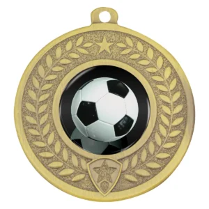 Gold distinction - football with metal construction
