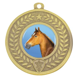 Gold distinction - horse with metal construction