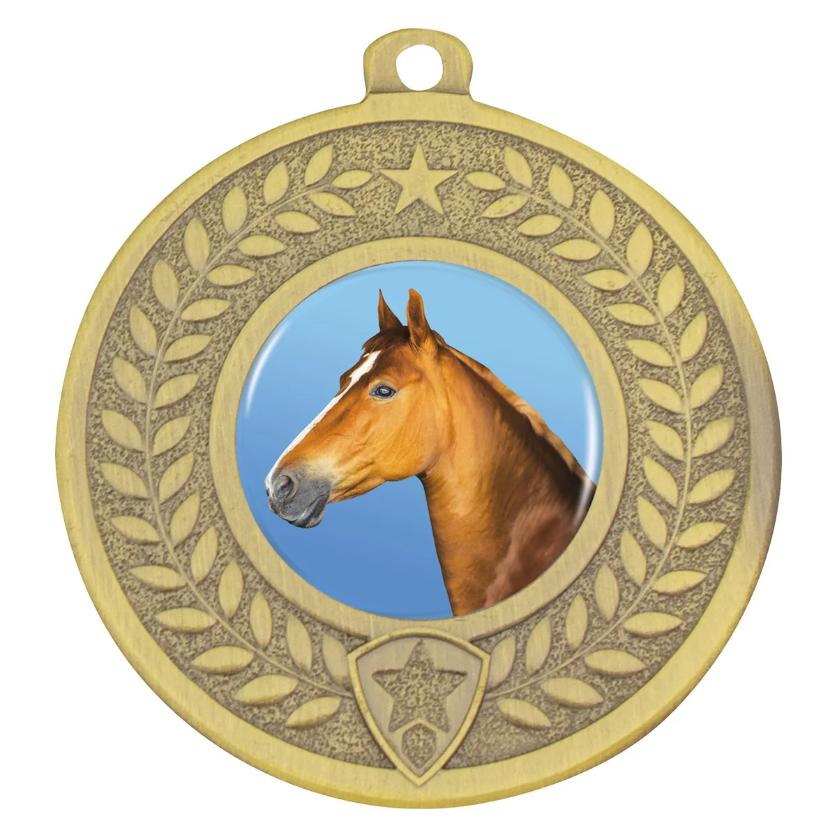 Gold distinction - horse with metal construction