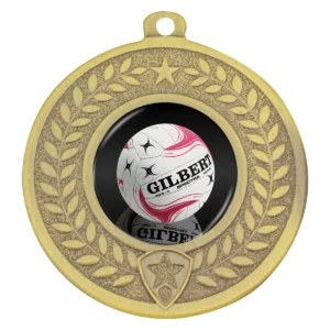 Gold distinction - netball with metal construction