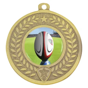 Gold distinction - rugby with metal construction