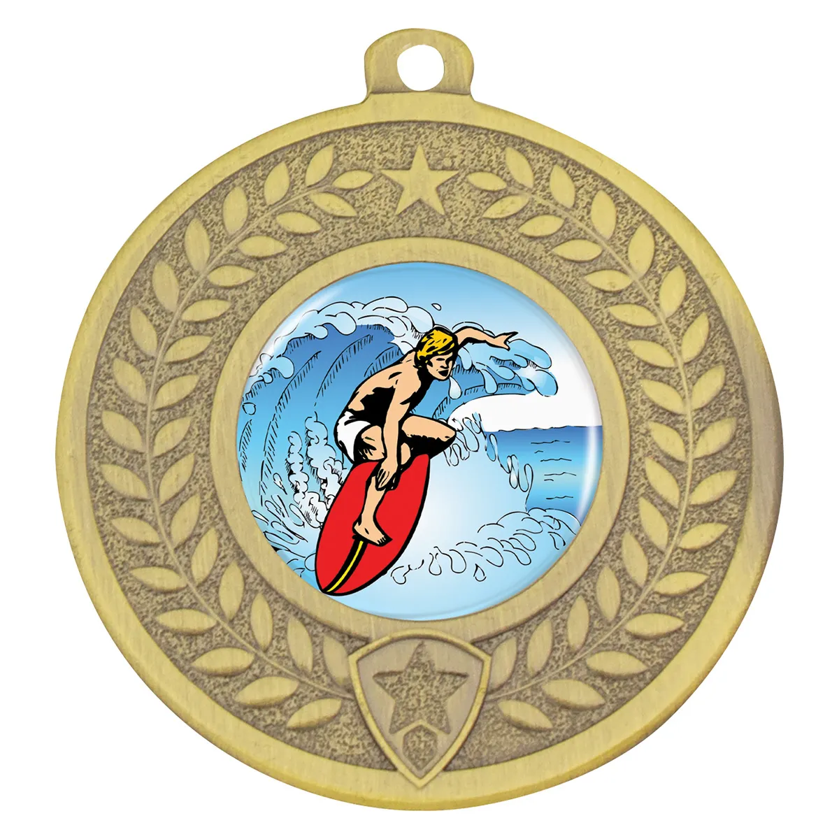 dmk163g-gold Gold distinction - surfing with metal construction