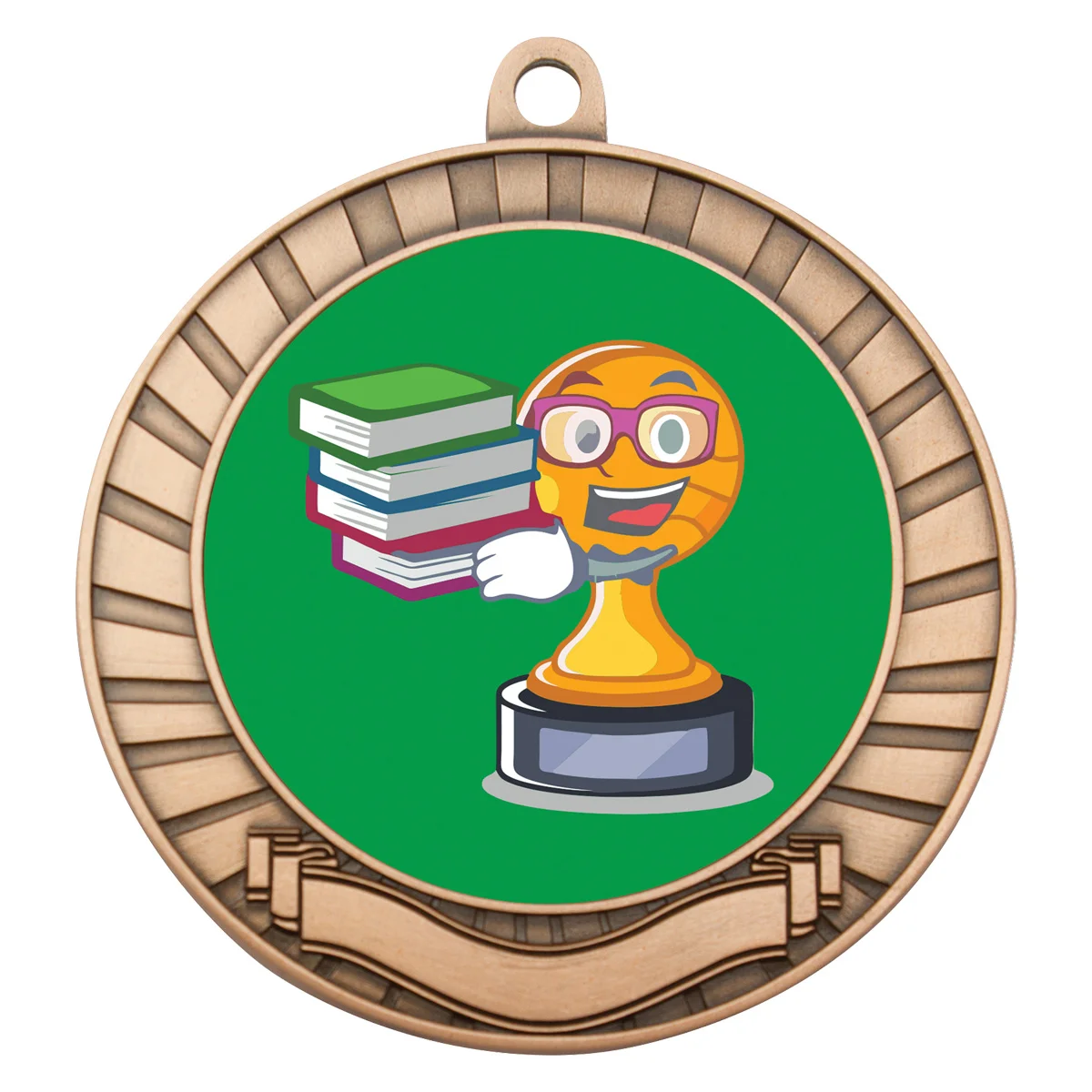 Bronze eco scroll - academic character with metal construction