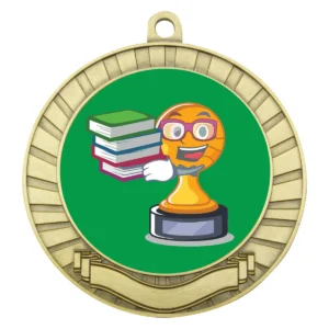 Gold eco scroll - academic character with metal construction