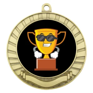Gold eco scroll - character with metal construction