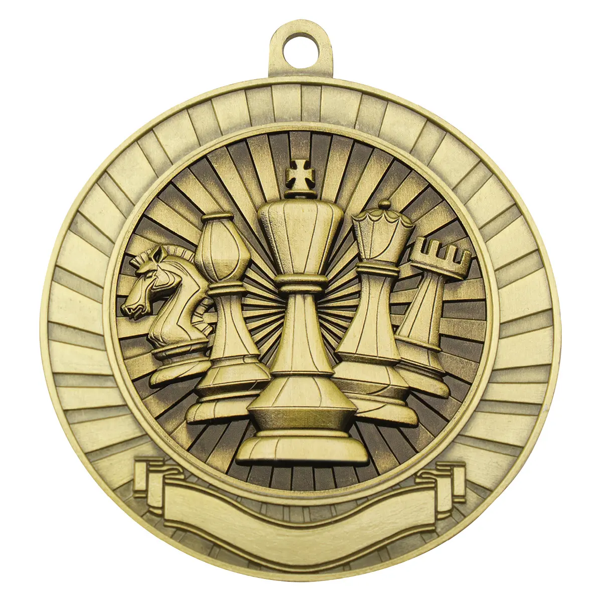 mmy278g-gold Gold eco scroll - chess with metal construction