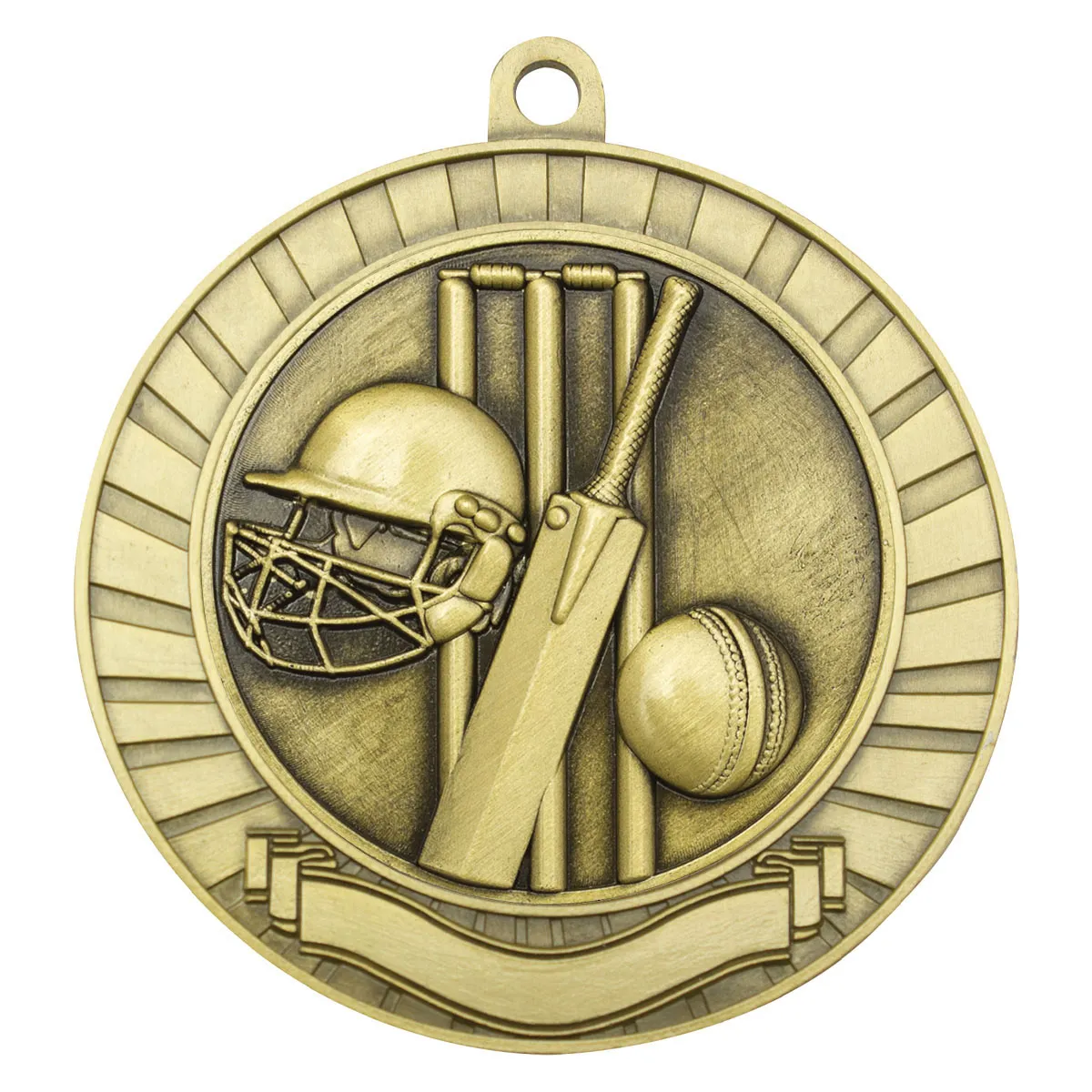 mmy240g-gold Gold eco scroll - cricket with metal construction