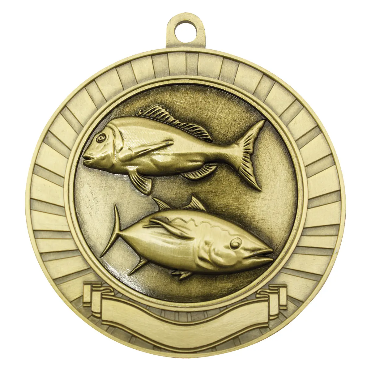 Gold eco scroll - fishing with metal construction