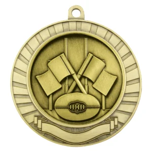 Gold eco scroll - goal flags with metal construction