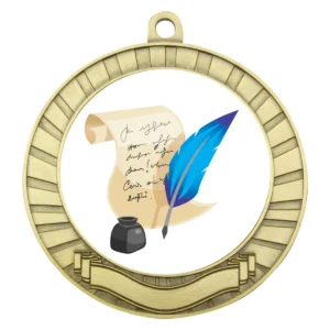 Gold eco scroll - knowledge with metal construction