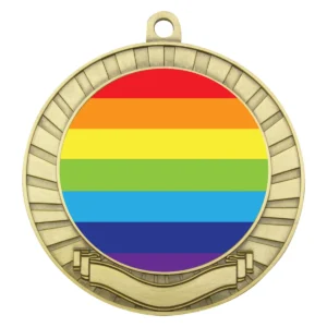 Gold eco scroll - rainbow with metal construction