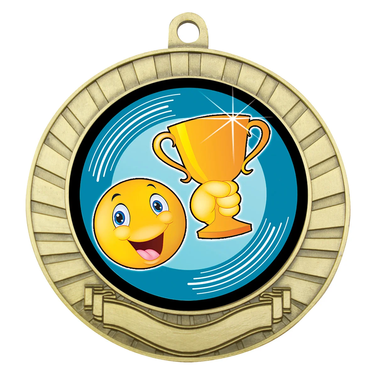 mes290g-gold Gold eco scroll - smiley cup with metal construction