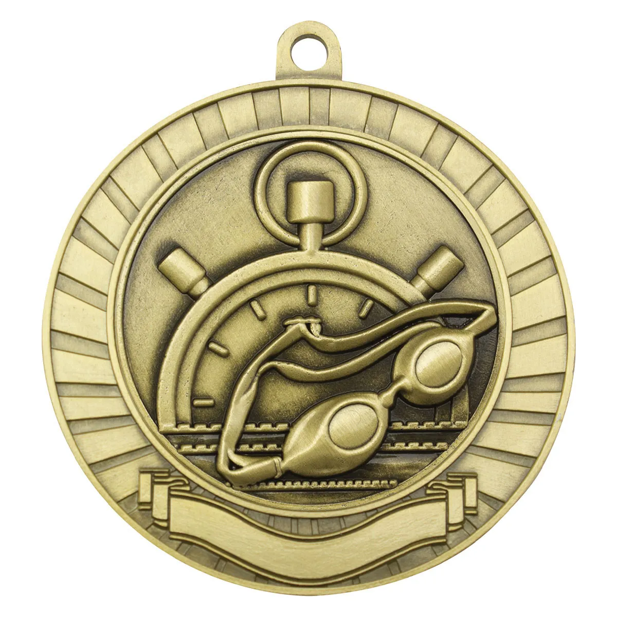 mmy202g-gold Gold eco scroll - swim with metal construction