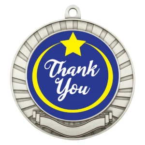 Silver eco scroll - thank you with metal construction