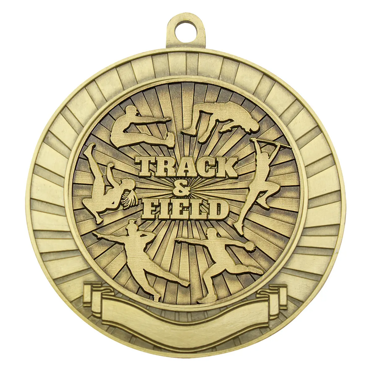 Gold eco scroll - track & field with metal construction