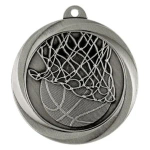 Silver econo basketball with metal construction