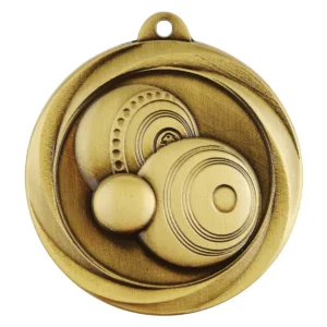 Gold econo bowls medal with metal construction