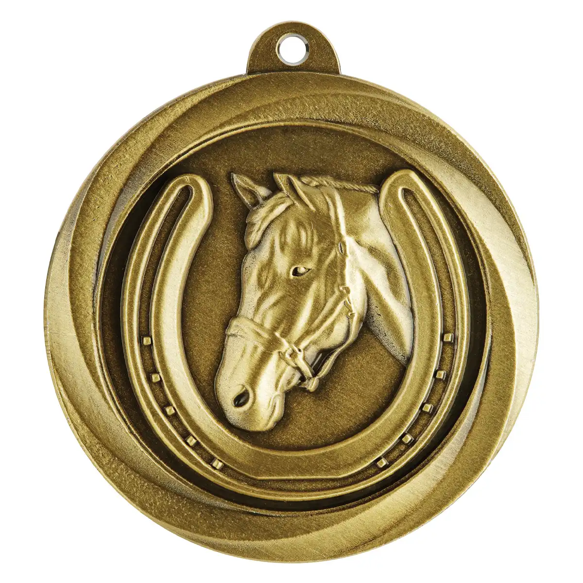me935g-gold Gold econo horse medal with metal construction