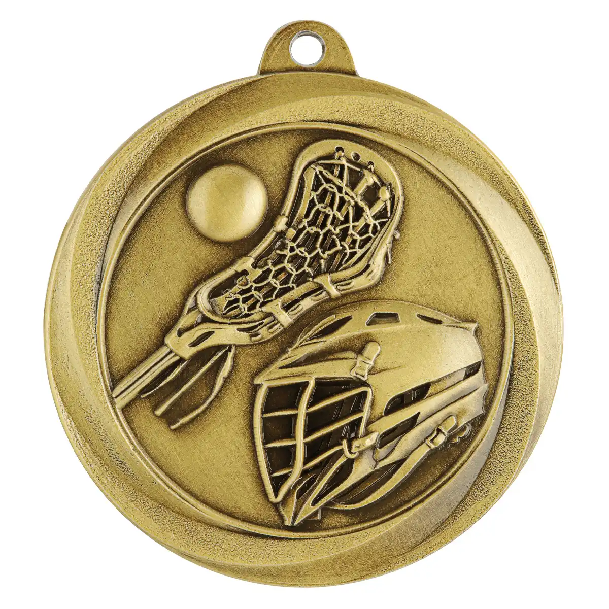 me963g-gold Gold econo lacrosse medal with metal construction