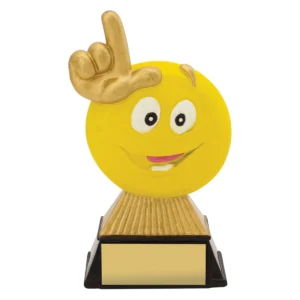 Yellow emoji novelty with resin construction