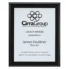 Black engraved plaques - brushed silver with timber construction