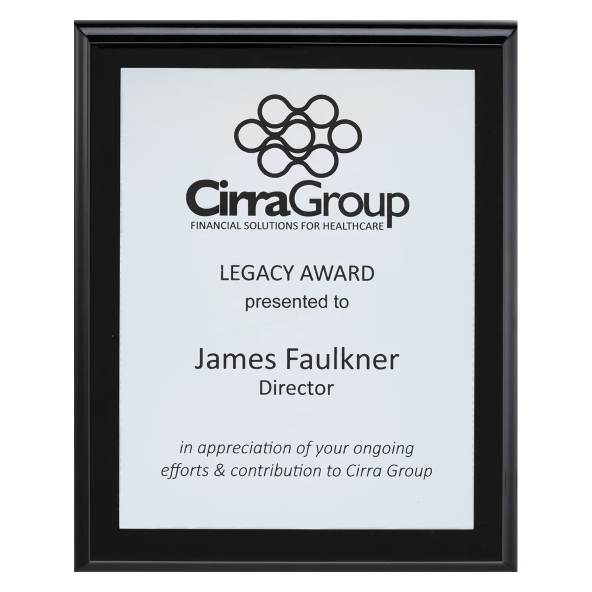 Black engraved plaques - brushed silver with timber construction