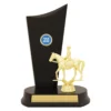 yt8137a-gold Gold equestrian timber crest with plastic / timber construction