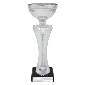 Silver equity cup with plastic / metal / marble construction
