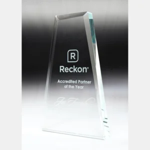 Clear essense glass-trapezoid with glass construction
