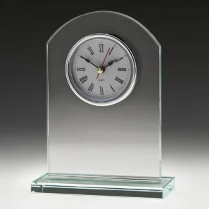 Executive clock with glass construction