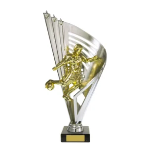 Black / gold / silver figure on column male with plastic / marble construction