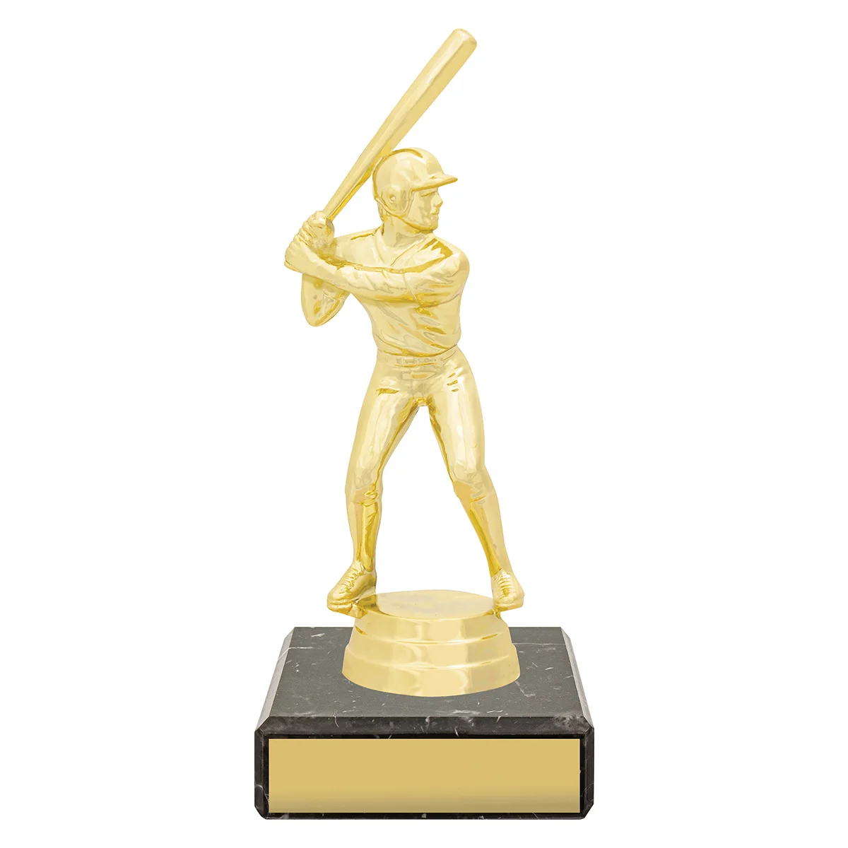 yb8274-gold Gold figure trophy - baseball with plastic / marble construction