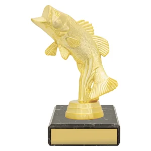 Gold figure trophy - bass with plastic / marble construction