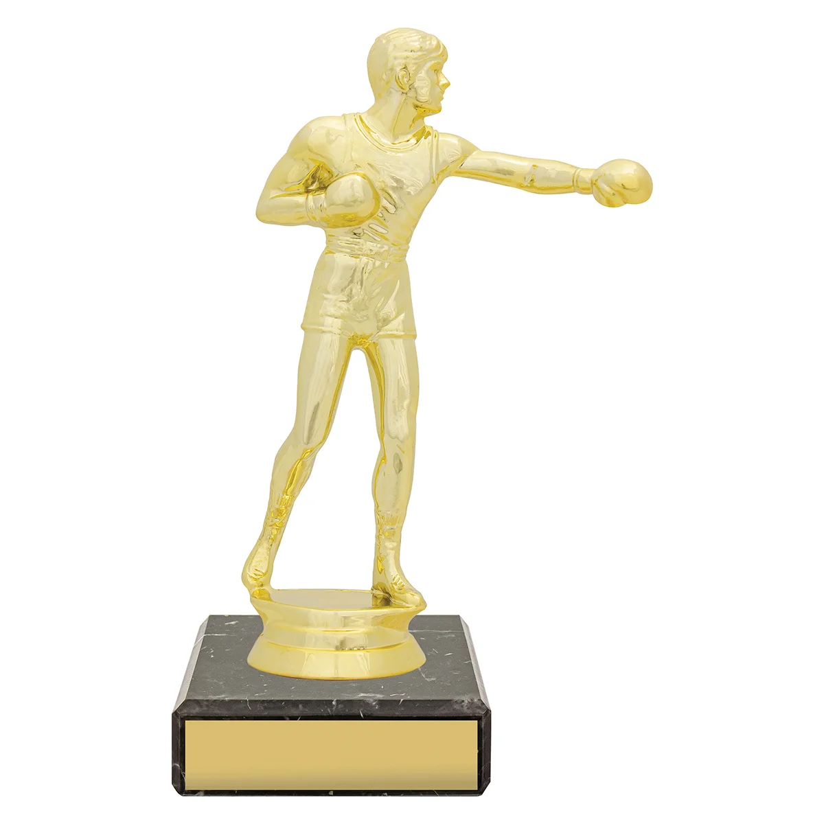 yb8348-gold Gold figure trophy - boxing with plastic / marble construction