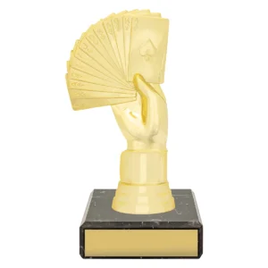 Gold figure trophy - bridge with plastic / marble construction