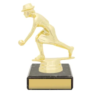 Gold figure trophy - female bowls with plastic / marble construction