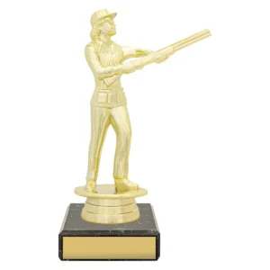 Gold figure trophy - female skeet with plastic / marble construction