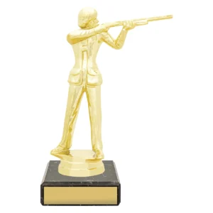 Gold figure trophy - female trap with plastic / marble construction