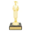 yb8282-gold Gold figure trophy - graduate with plastic / marble construction