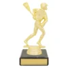 yb8064-gold Gold figure trophy - lacrosse with plastic / marble construction