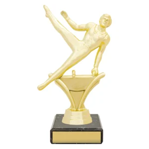 Gold figure trophy - male gym with plastic / marble construction