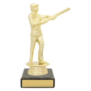 Gold figure trophy - male skeet with plastic / marble construction