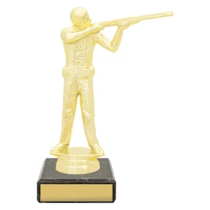 Gold figure trophy - male trap with plastic / marble construction
