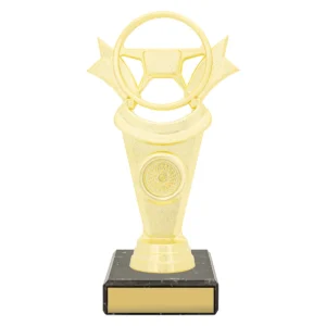 Gold figure trophy - motorsport with plastic / marble construction