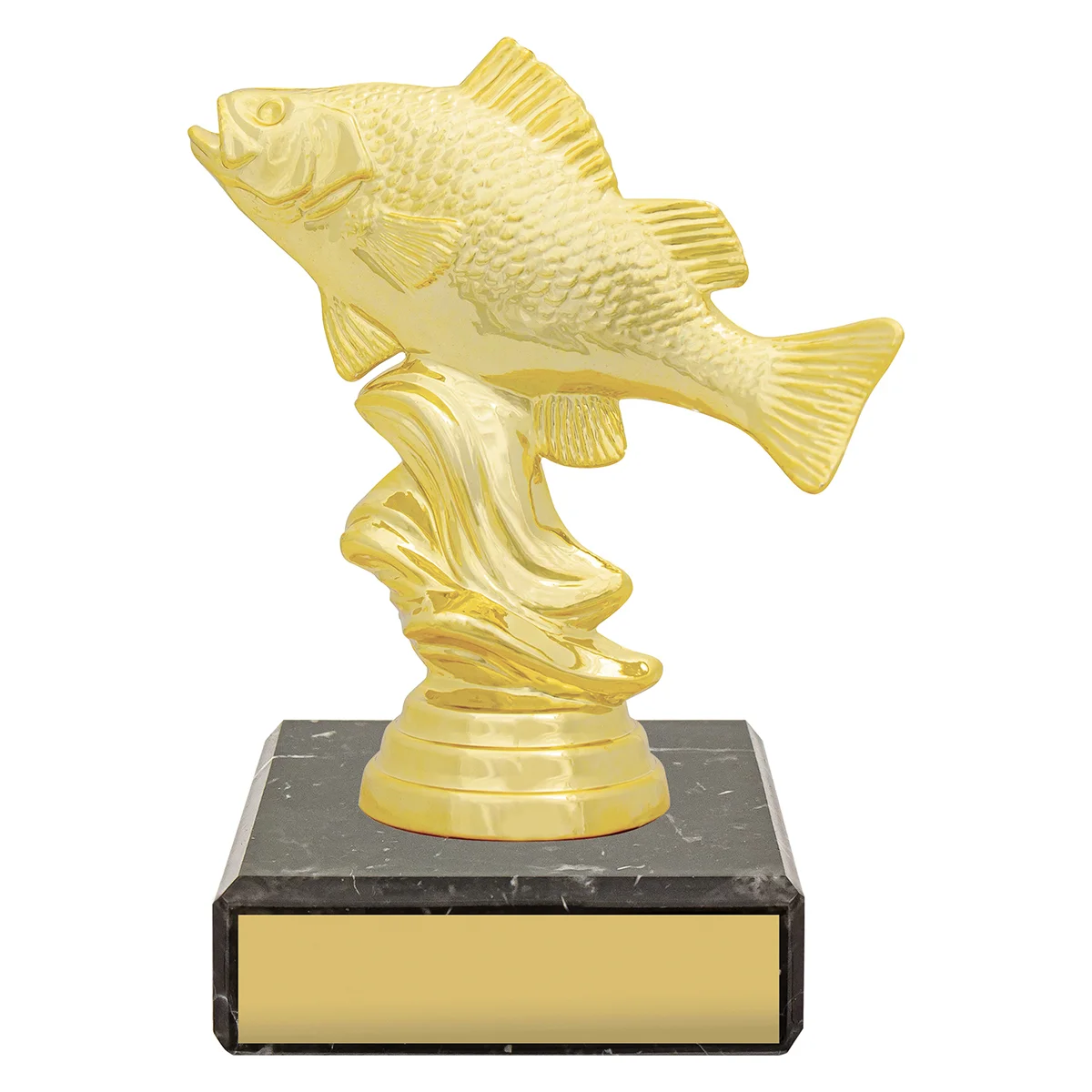 Gold figure trophy - perch with plastic / marble construction