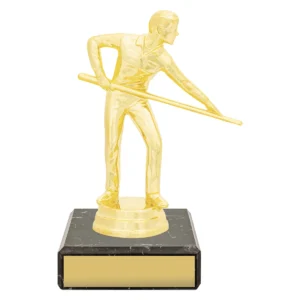 Gold figure trophy - pool with plastic / marble construction