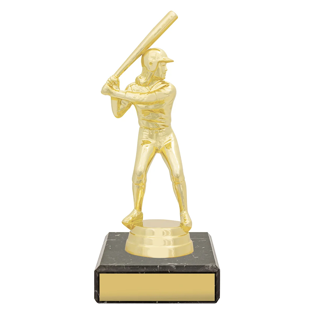 yb8275-gold Gold figure trophy - softball with plastic / marble construction