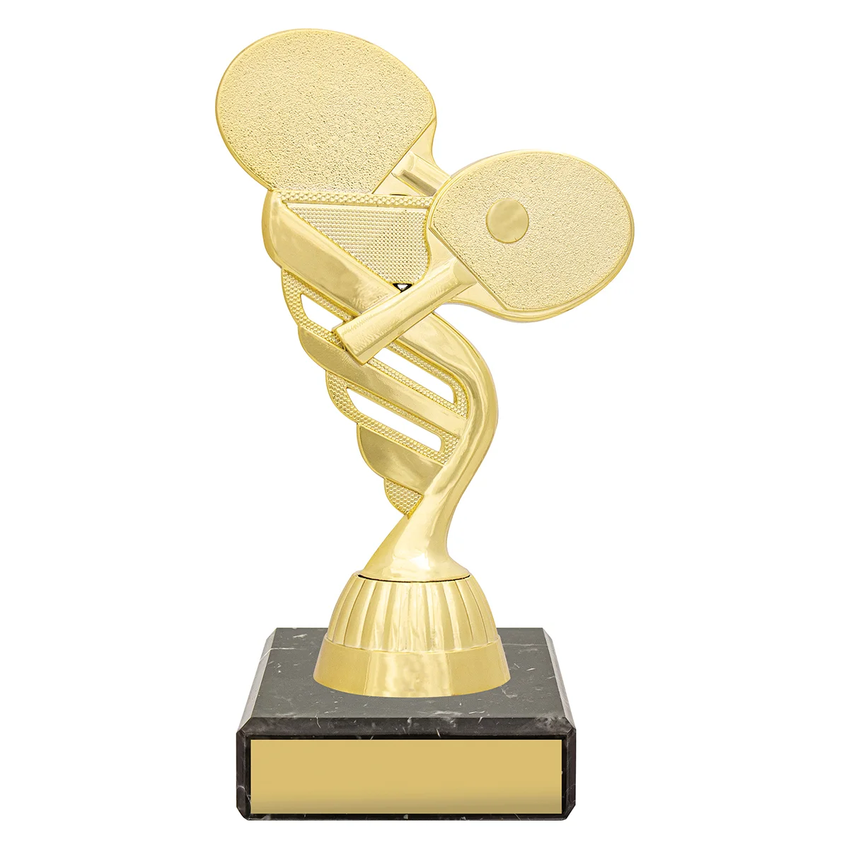 Gold figure trophy - table tennis with plastic / marble construction