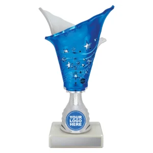 Blue fire cup - silver / blue with plastic / marble construction