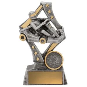 Silver flag go kart with resin construction